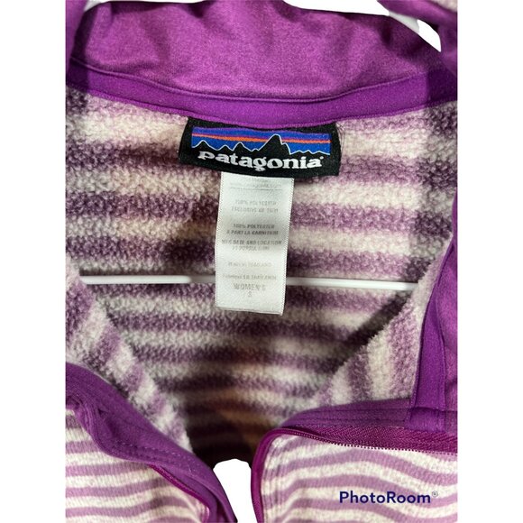 Patagonia Better Sweater Womens S Purple Stripe Half Zip Pullover Fleece - Picture 3 of 5